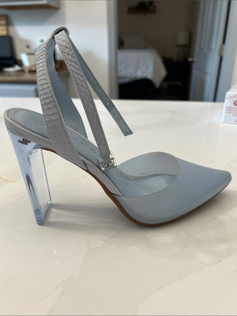 Gianni Bini Women's Pointed Toe Slingback Heels in Light Blue - Picture 2 of 4